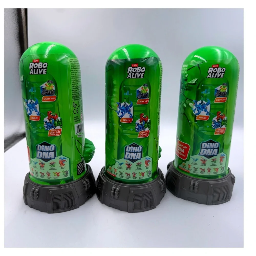 Zuru Robo Alive Dino DNA Lab Lot of 3 Mystery Blind Capsules Slime Light Up Toy